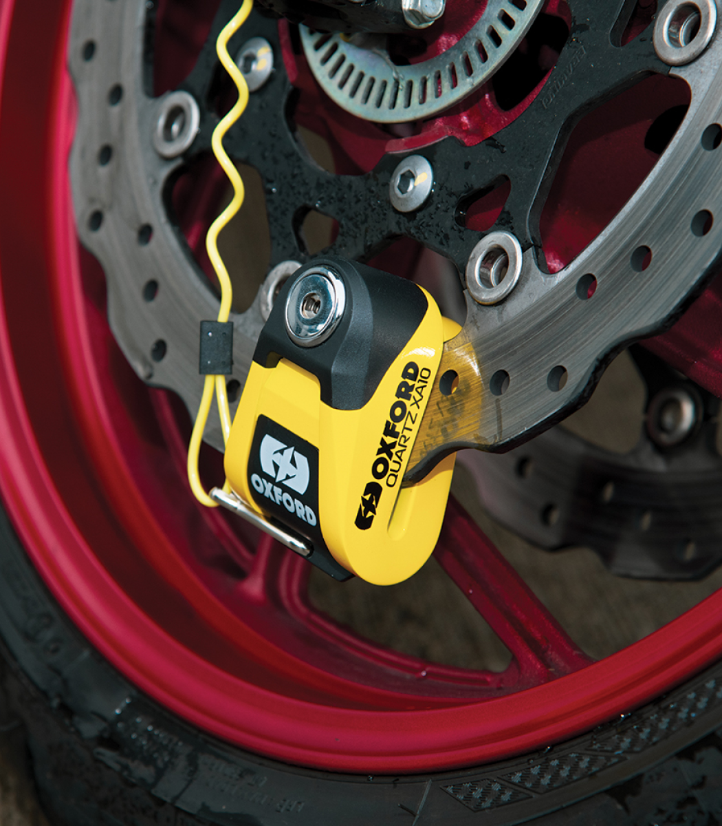 OXFORD QUARTZ XA10 ALARM DISC LOCK - YELLOW/BLACK