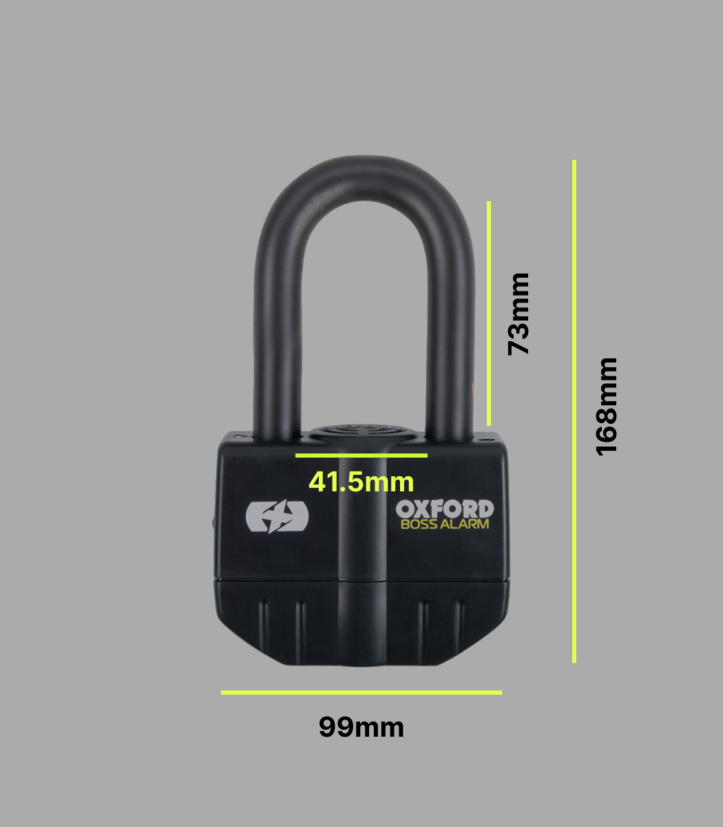 OXFORD BIG BOSS ALARM PADLOCK 16MM - BLACK